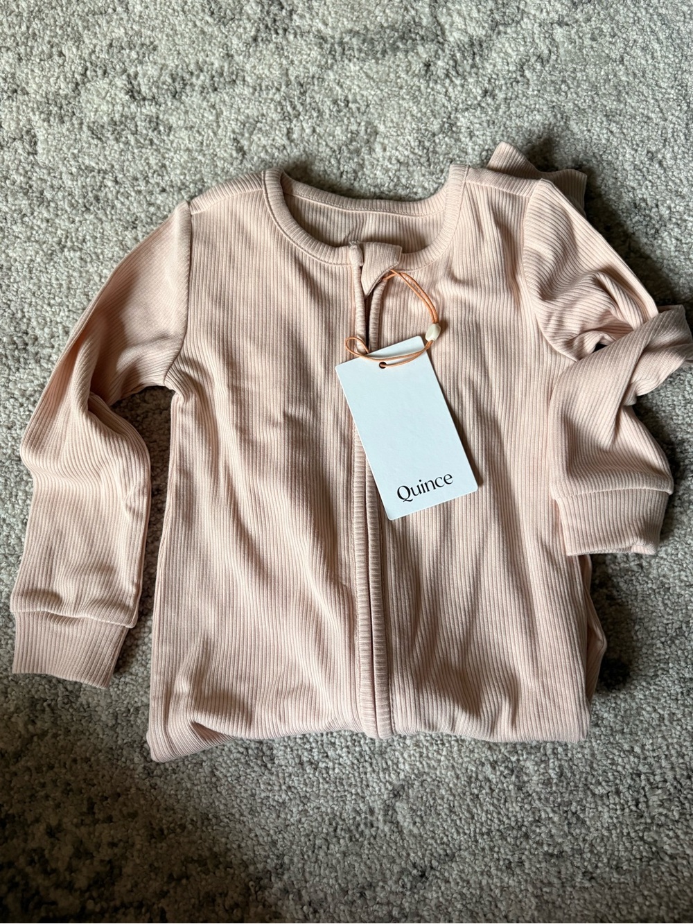 NWT Quince Softest Ribbed Zip-Up One Piece Pajamas